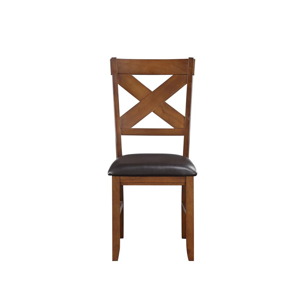 Apollo Side Chair (Set-2) Espresso Synthetic Leather & Walnut. Picture 3