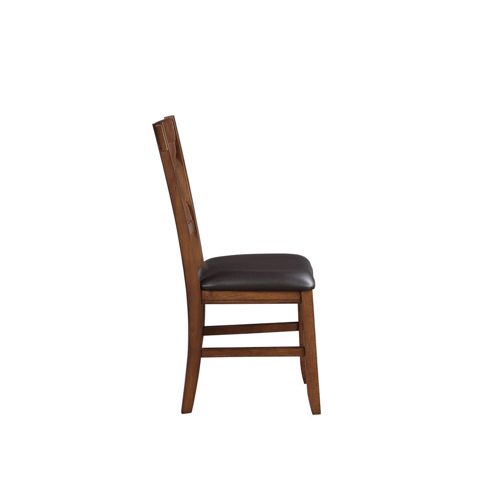 Apollo Side Chair (Set-2) Espresso Synthetic Leather & Walnut. Picture 4