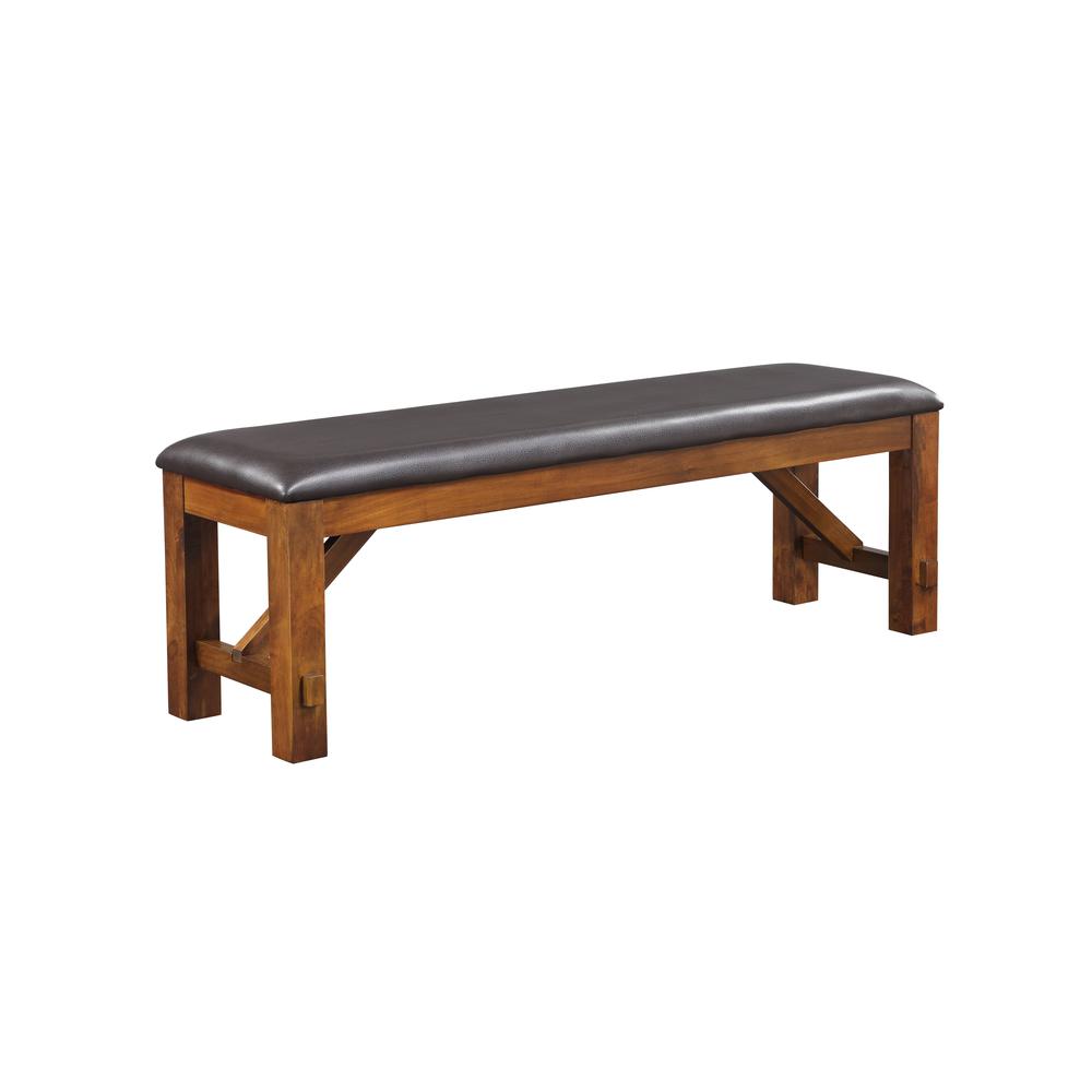 Apollo Bench, Espresso PU & Walnut. Picture 1