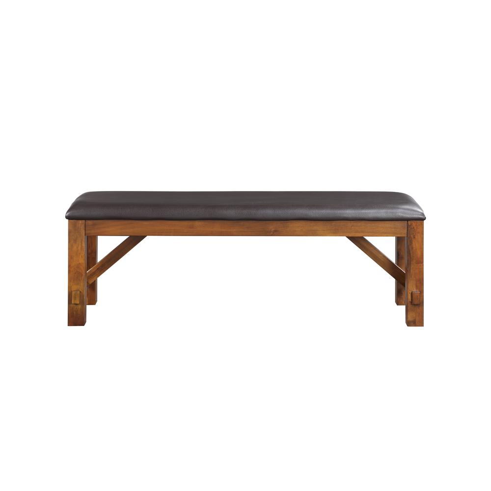 Apollo Bench, Espresso PU & Walnut. Picture 2