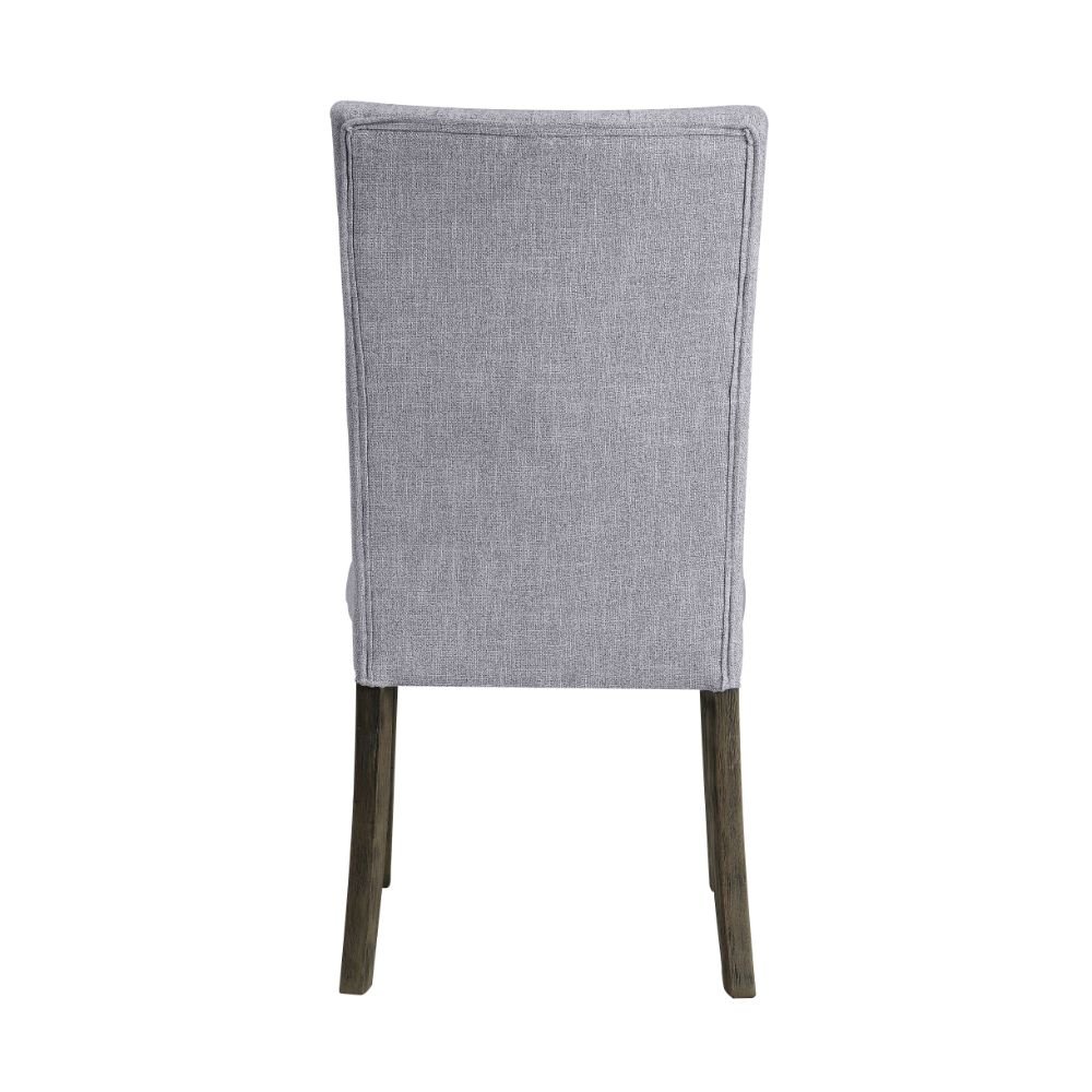 Merel Side Chair (Set-2) Gray Linen & Gray Oak. Picture 4