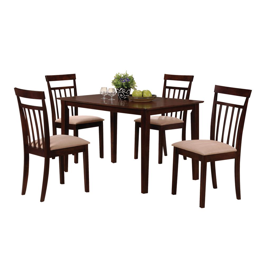 Samuel 5Pc Dining Set Espresso & Microfiber. Picture 1