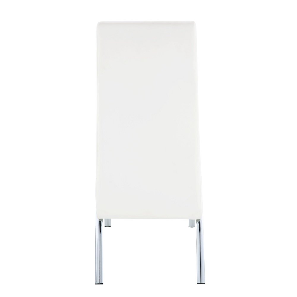 Pervis Side Chair (Set-2) White Synthetic Leather & Chrome. Picture 5