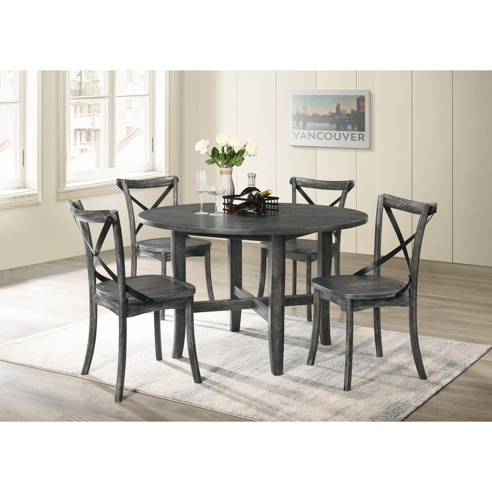 ACME Kendric Dining Table, Rustic Gray. Picture 1