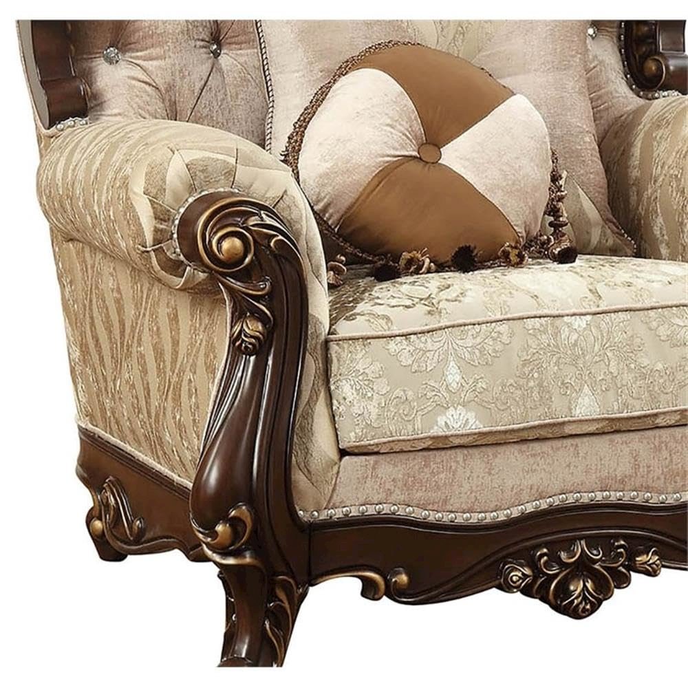 Shalisa Chair w/2 Pillows(Same LV01587) Fabric & Walnut. Picture 6