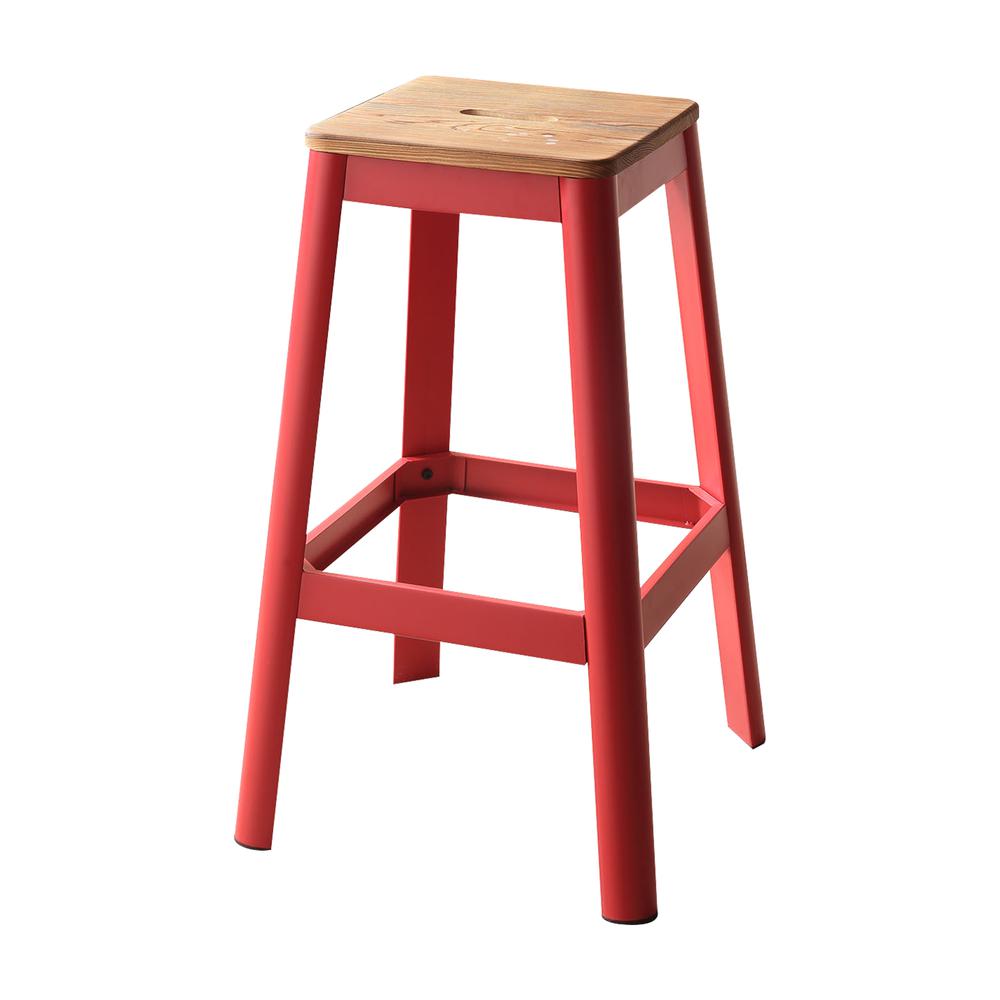 Jacotte Bar Stool Natural & Red. Picture 1