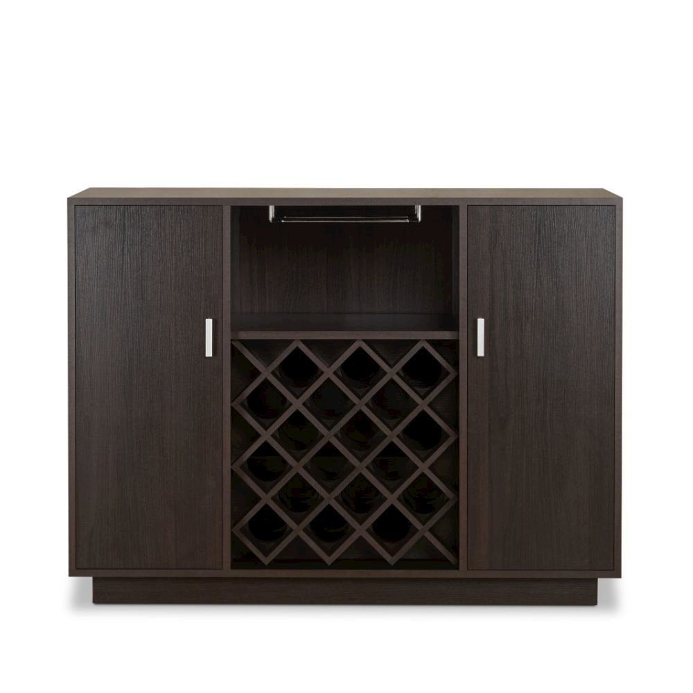 Hazen Server w/Wine Rack & Cup Holder Espresso. Picture 2