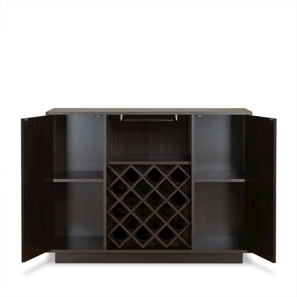 Hazen Server w/Wine Rack & Cup Holder Espresso. Picture 4