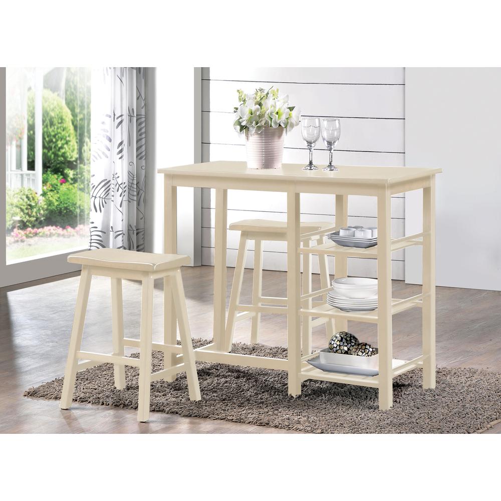 Nyssa 3Pc Pack Counter Height Set, Buttermilk. Picture 1