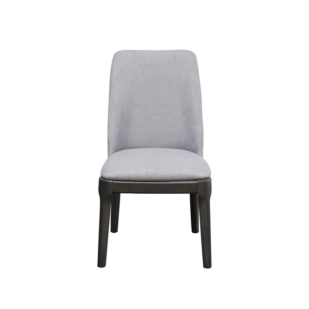 Madan Side Chair (Set-2) Light Gray Linen & Gray Oak. Picture 2
