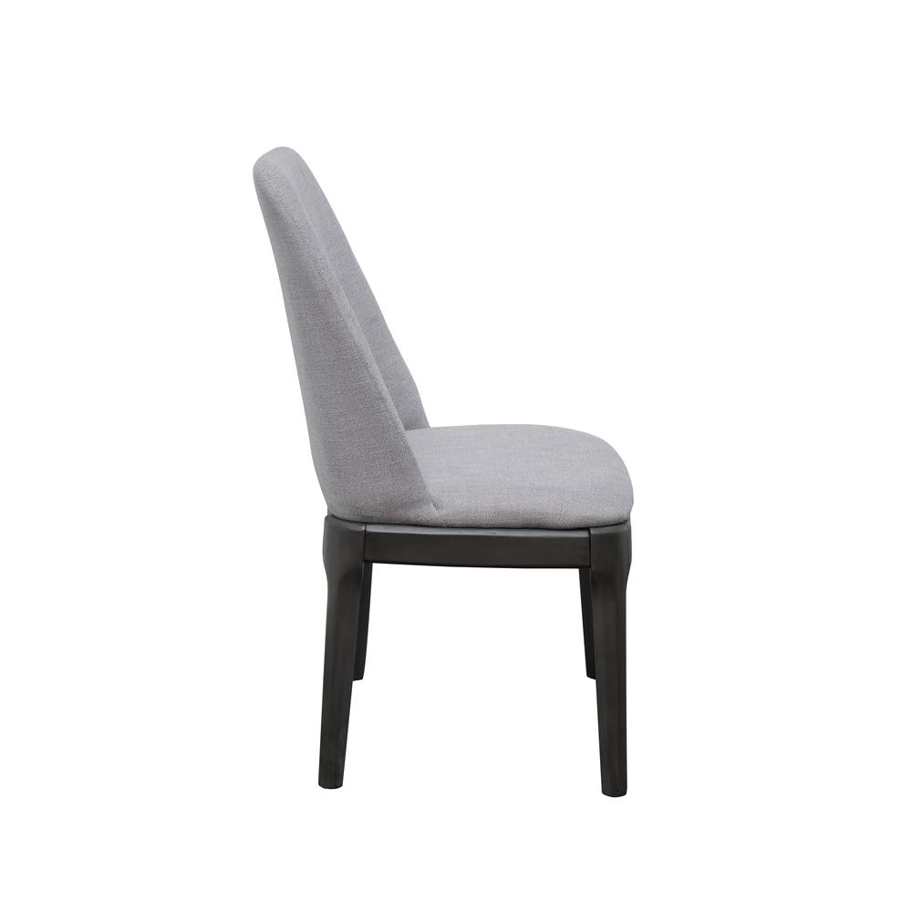 Madan Side Chair (Set-2) Light Gray Linen & Gray Oak. Picture 3