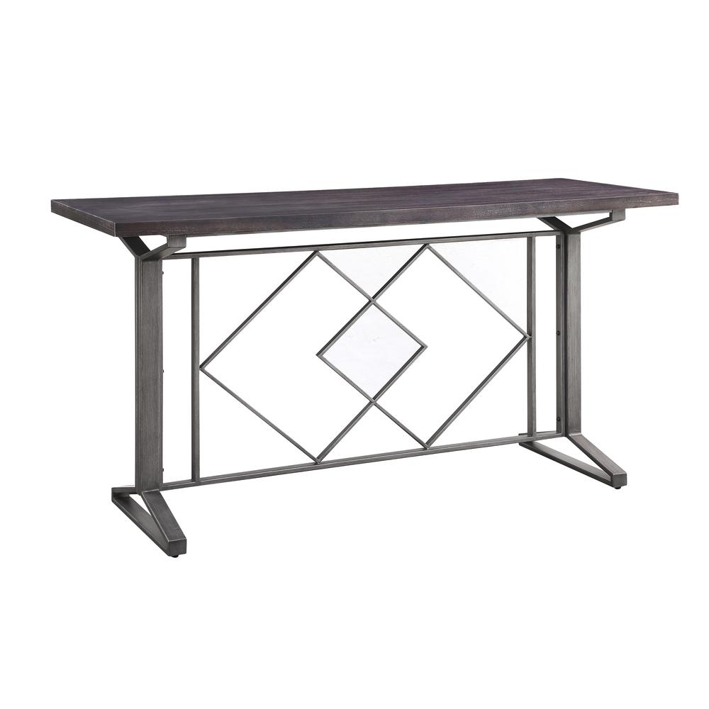 Evangeline Counter Height Table Salvaged Brown & Black Finish. Picture 2