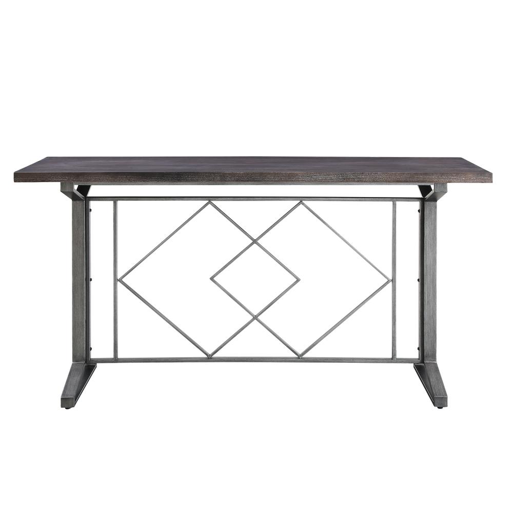 Evangeline Counter Height Table Salvaged Brown & Black Finish. Picture 3