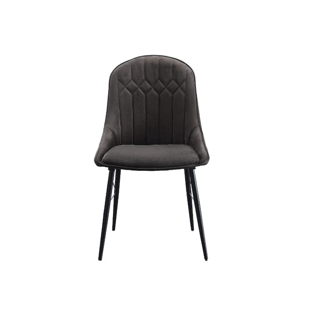 Abraham Side Chair (Set-2) Gray Fabric & Black. Picture 4