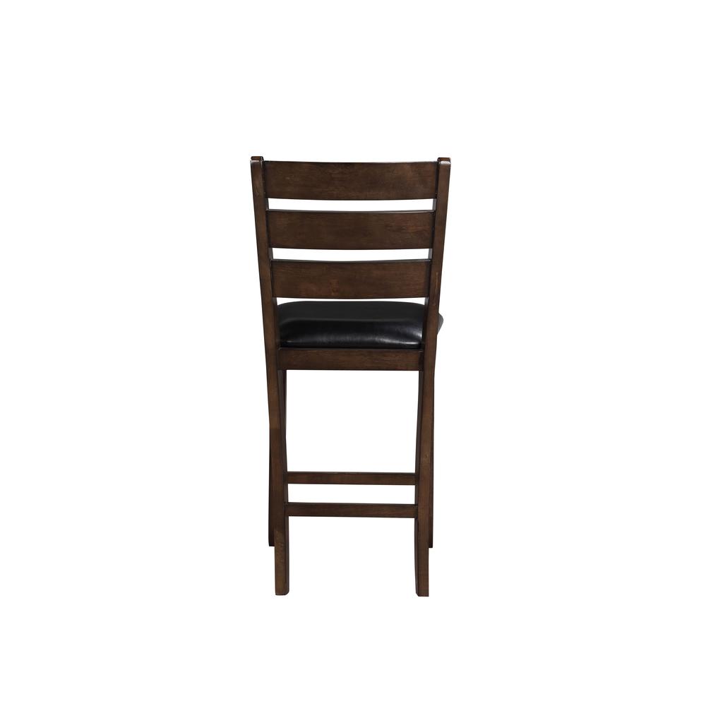 Urbana Counter Height Chair (Set-2) Black Synthetic Leather & Espresso. Picture 2