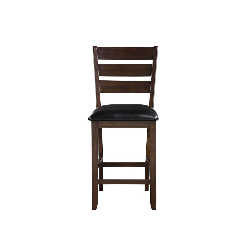 Urbana Counter Height Chair (Set-2) Black Synthetic Leather & Espresso. Picture 3