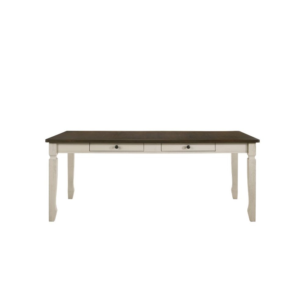 Fedele Dining Table Weathered Oak & Cream. Picture 5