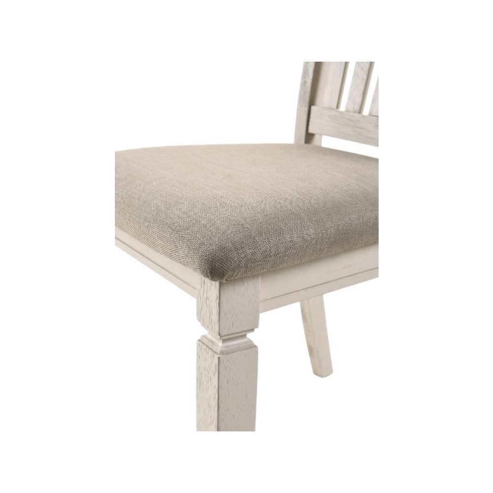 Fedele Side Chair (Set-2) Tan Fabric & Cream. Picture 2