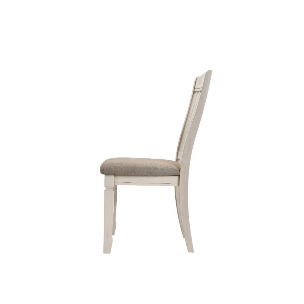 Fedele Side Chair (Set-2) Tan Fabric & Cream. Picture 4