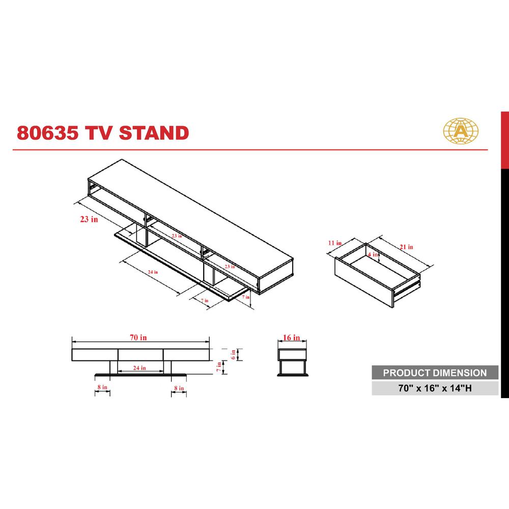 Follian TV Stand, Black. Picture 3