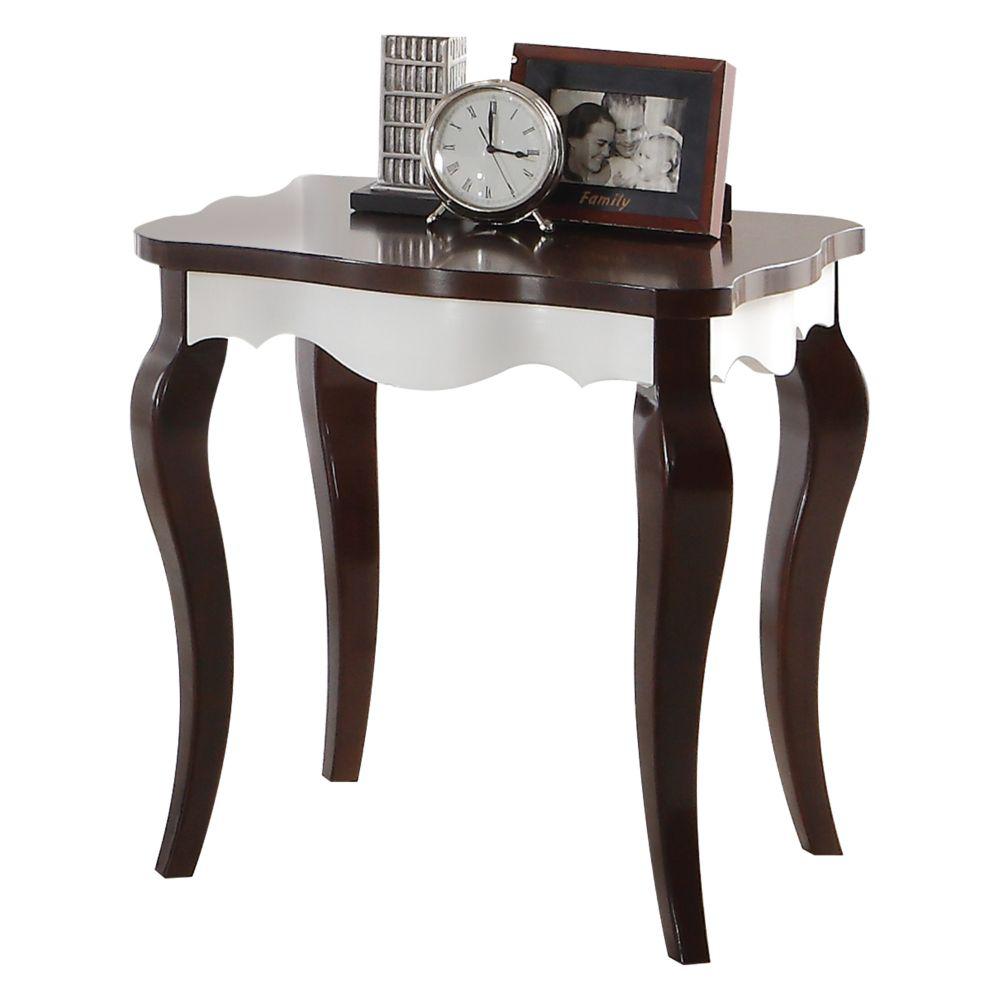 Mathias End Table Walnut & White. Picture 3