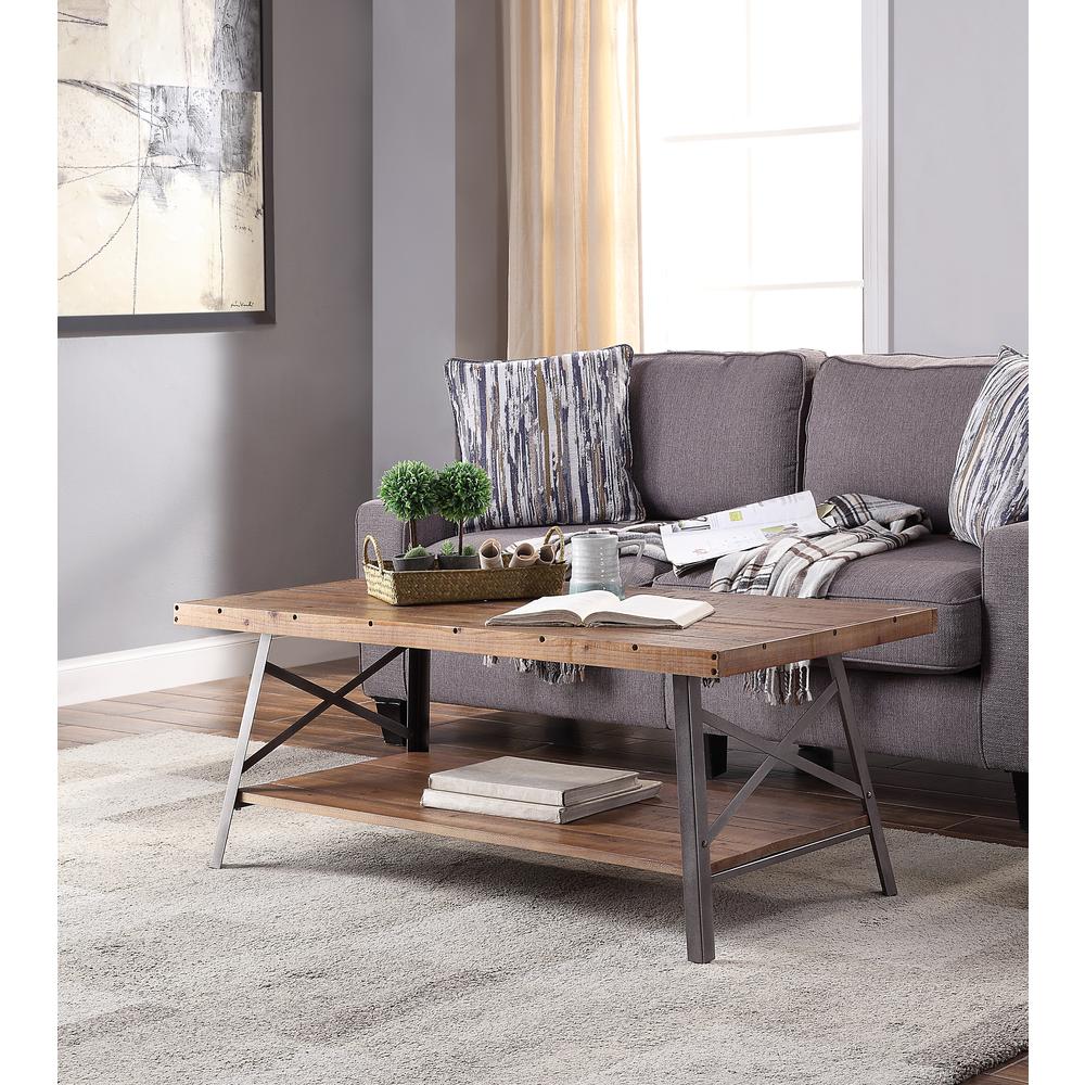 Ikram Coffee Table Weathered Oak & Sandy Black. Picture 2