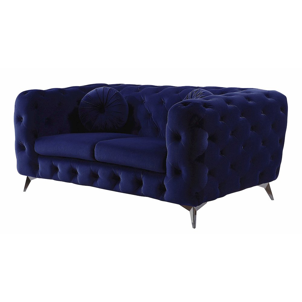 Atronia Loveseat Blue Velvet. Picture 1
