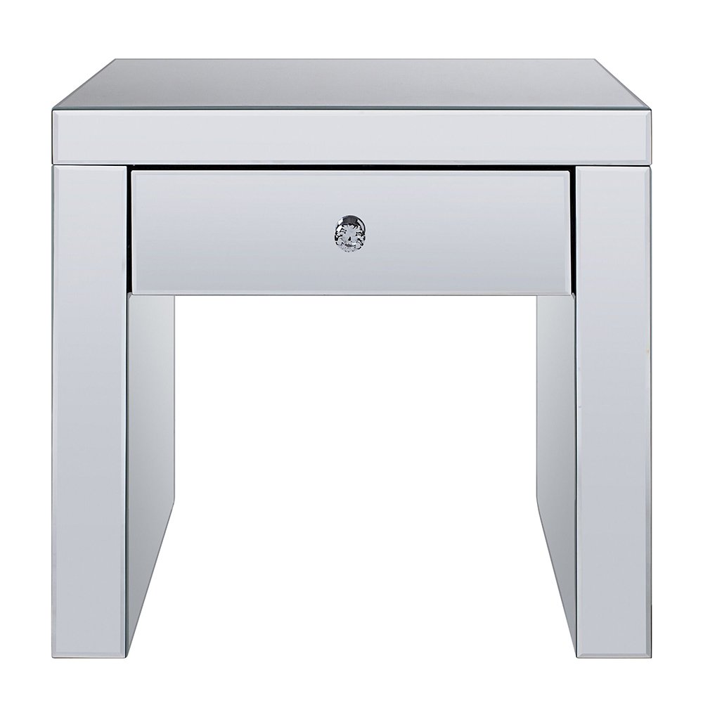 Noralie End Table Mirrored & Faux Diamonds. Picture 3