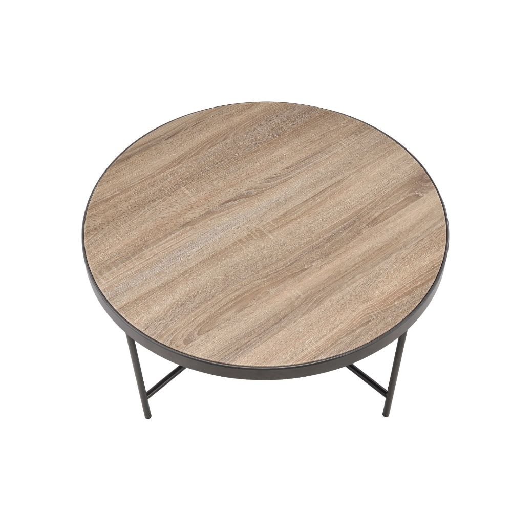 Bage Coffee Table Weathered Gray Oak & Metal. Picture 3