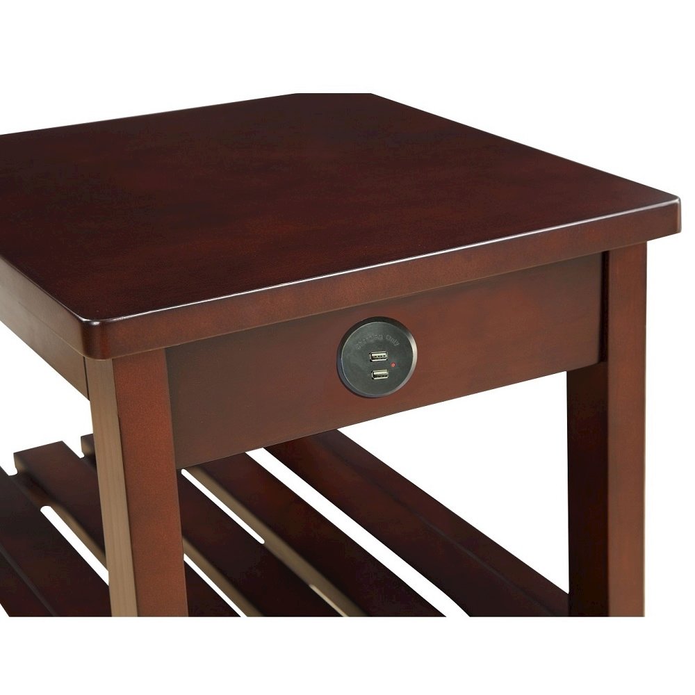 Wasaki Accent Table w/USB Port Espresso. Picture 5
