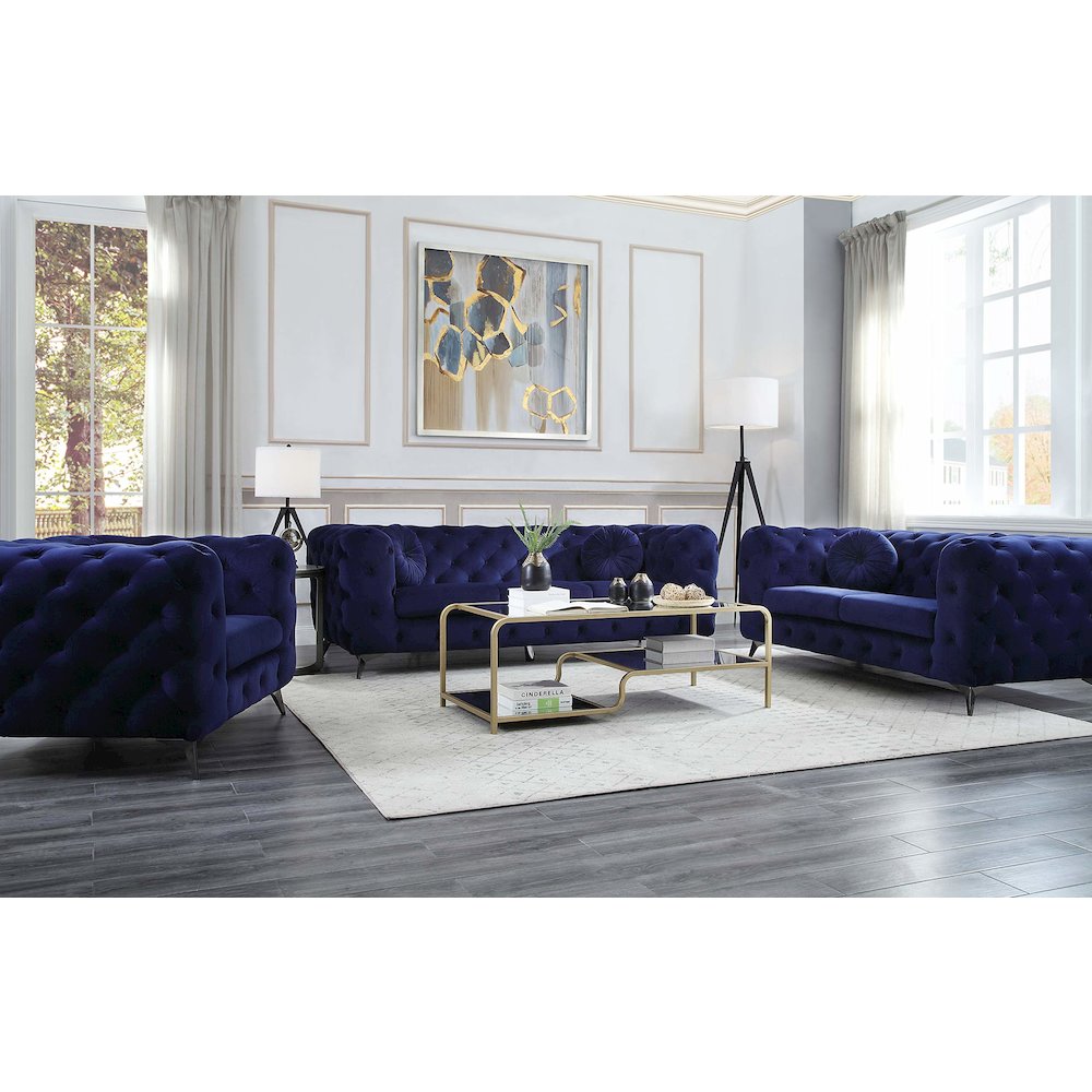 Atronia Sofa Blue Velvet. Picture 2