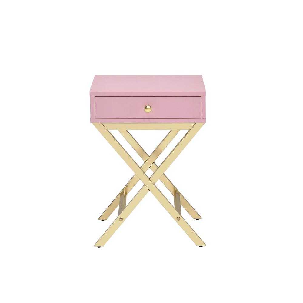Coleen Side Table, Pink & Gold. Picture 1
