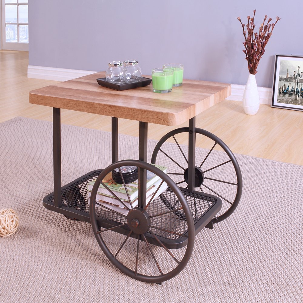 Francie End Table Oak & Antique Gray. Picture 6