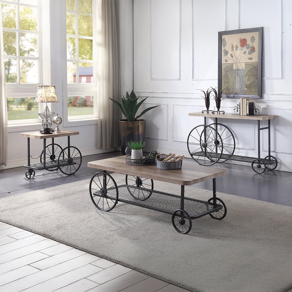 Francie End Table Oak & Antique Gray. Picture 8