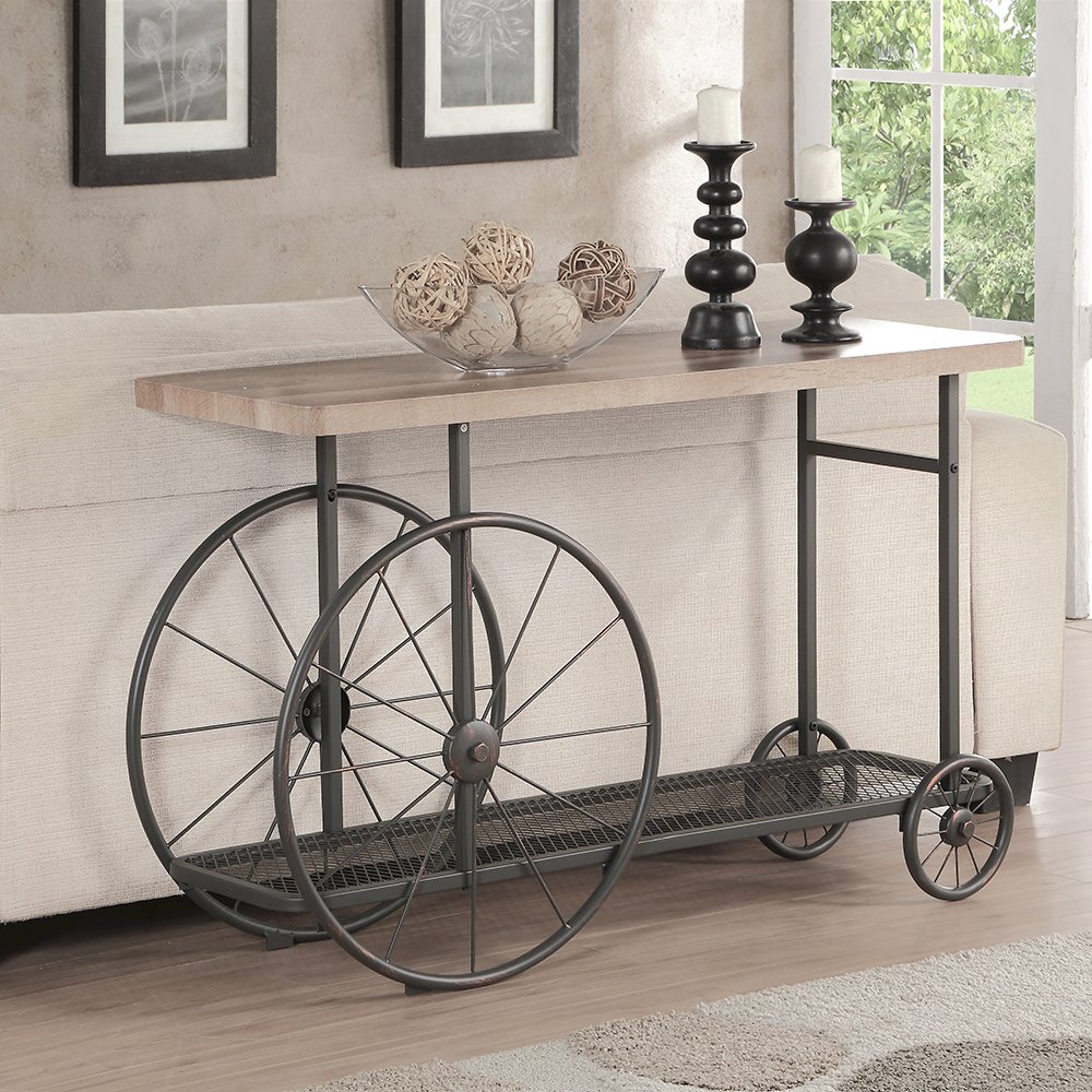 Francie Sofa Table Oak & Antique Gray. Picture 1