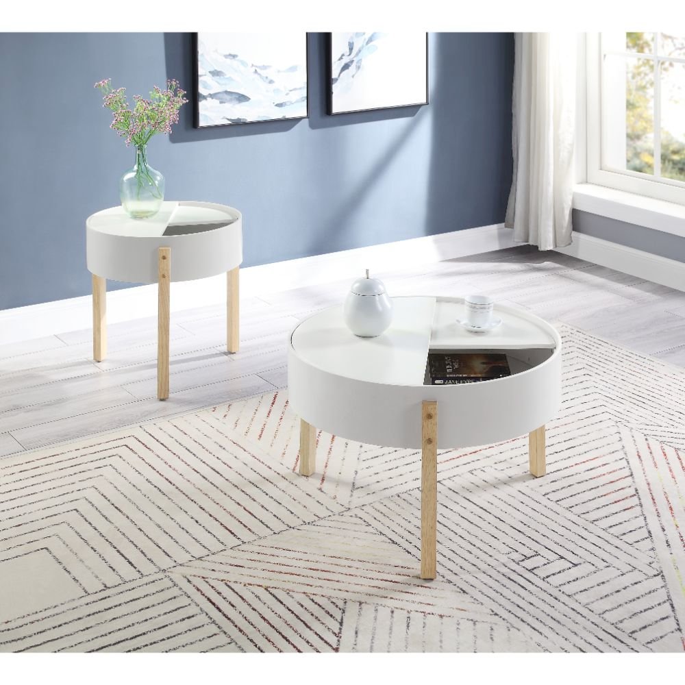 Bodfish Coffee Table White & Natural. Picture 5