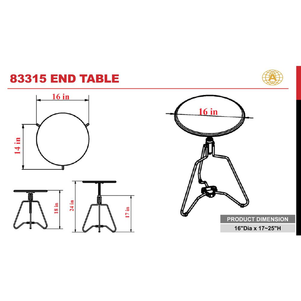 Sada End Table (Adj. Height),. Picture 3