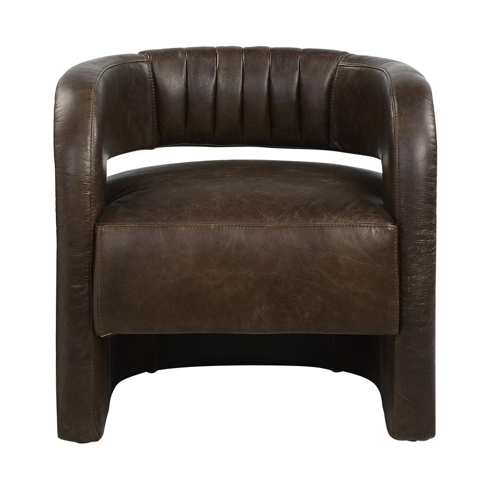 Feyre Accent Chair, Espresso Top grain  Leather. Picture 2