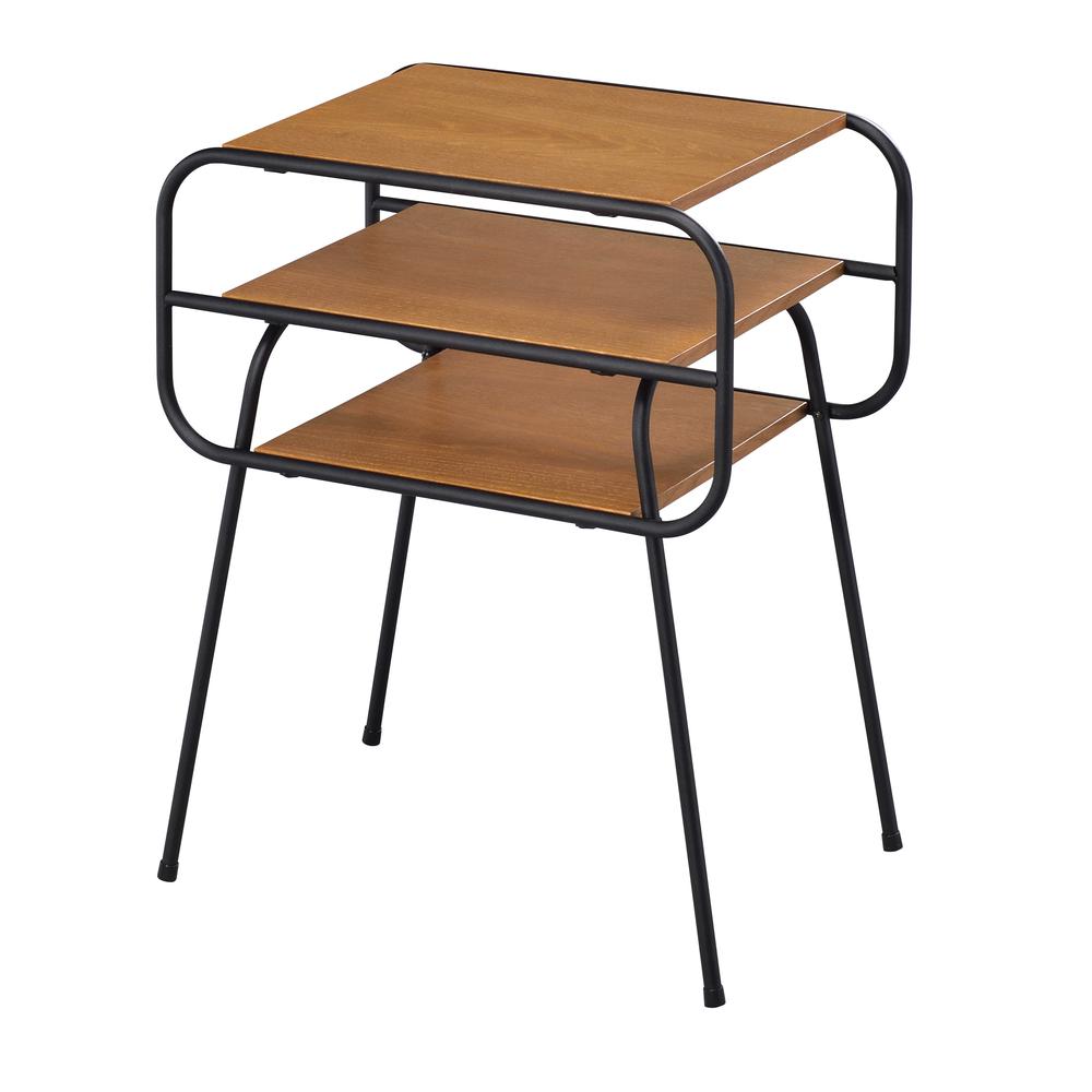 Kaseko End Table, Oak & Black. Picture 1