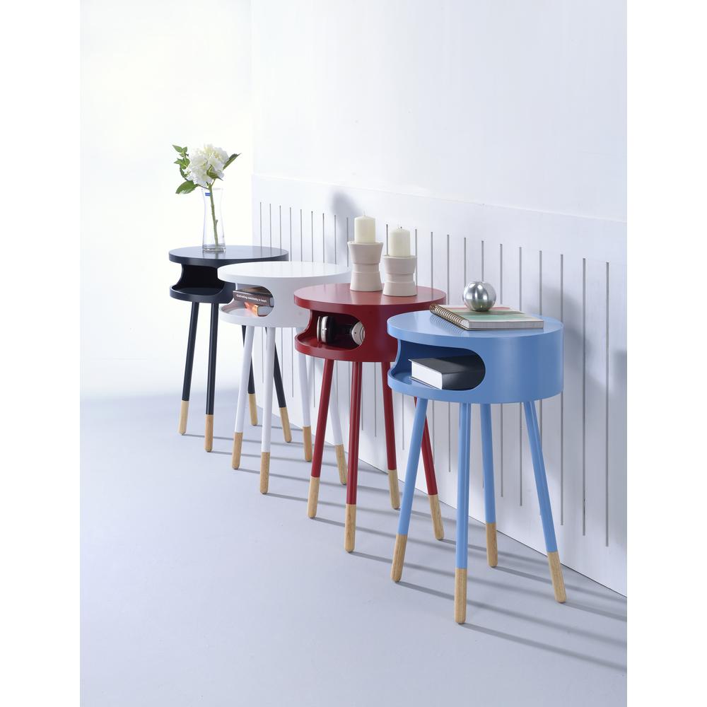 Sonria End Table, White & Natural. Picture 1