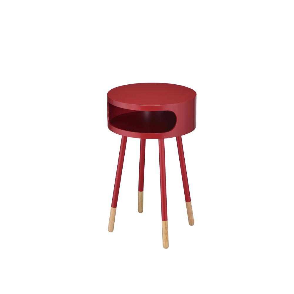 Sonria End Table, White & Natural. Picture 5