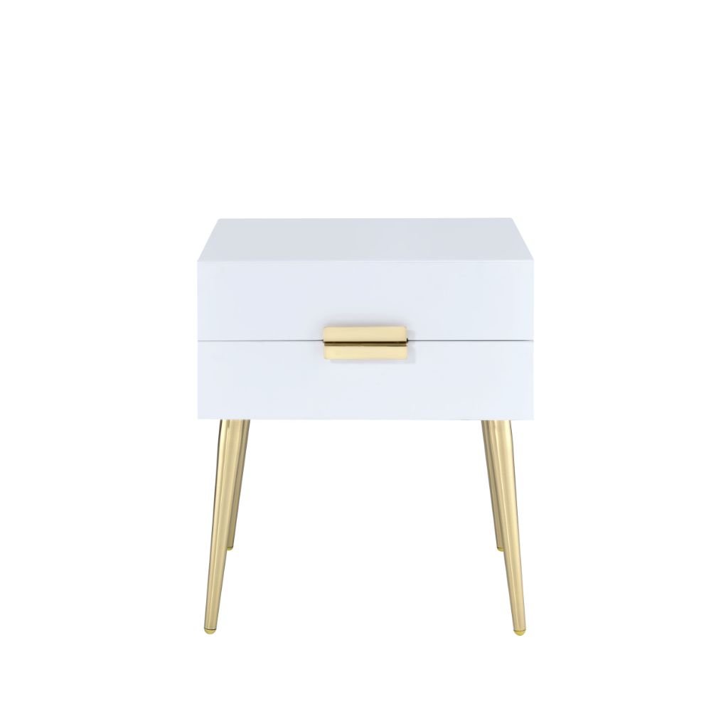 Denvor End Table White & Gold. Picture 2