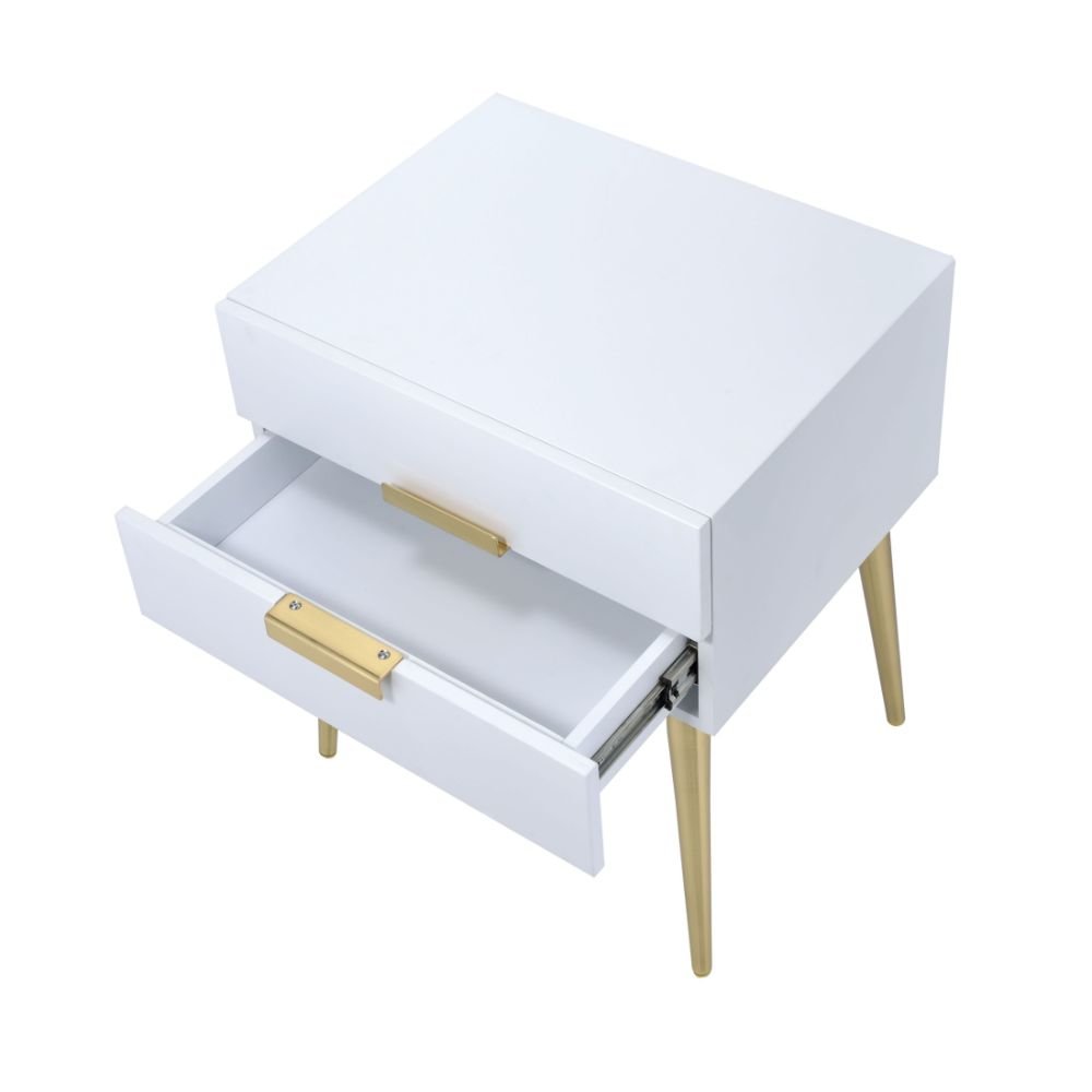 Denvor End Table White & Gold. Picture 3