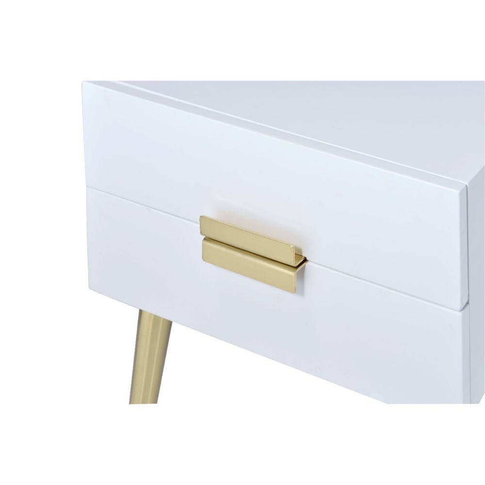 Denvor End Table White & Gold. Picture 4