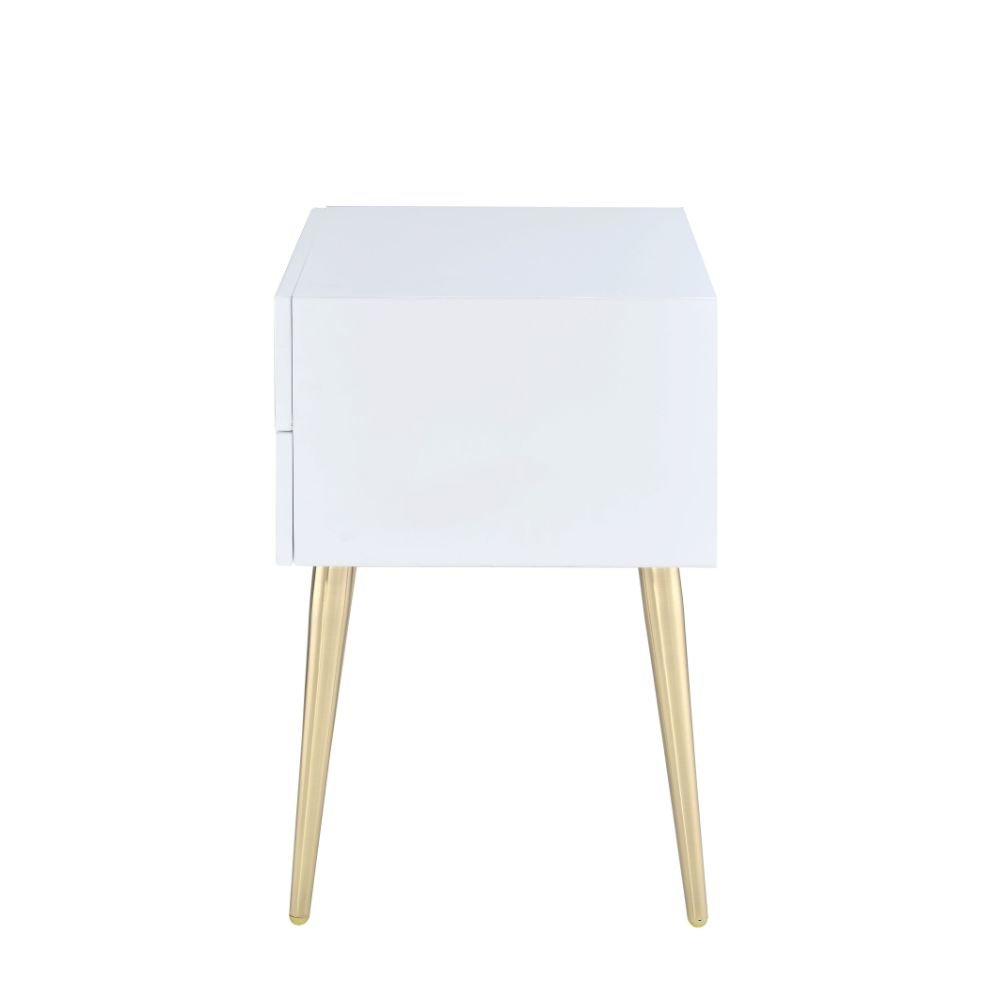 Denvor End Table White & Gold. Picture 5