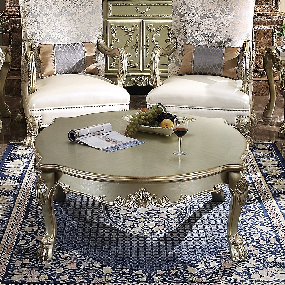 Dresden II Coffee Table Gold Patina & Bone. Picture 3