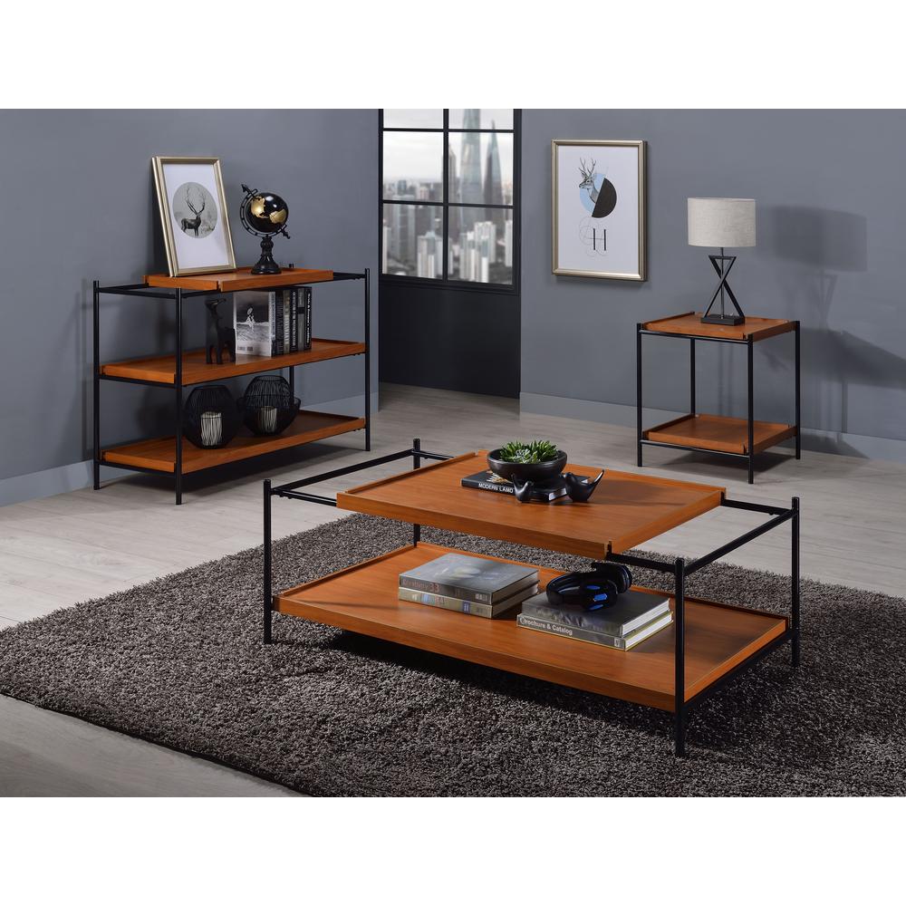 Coffee Table, Honey Oak & Black 85675. Picture 1