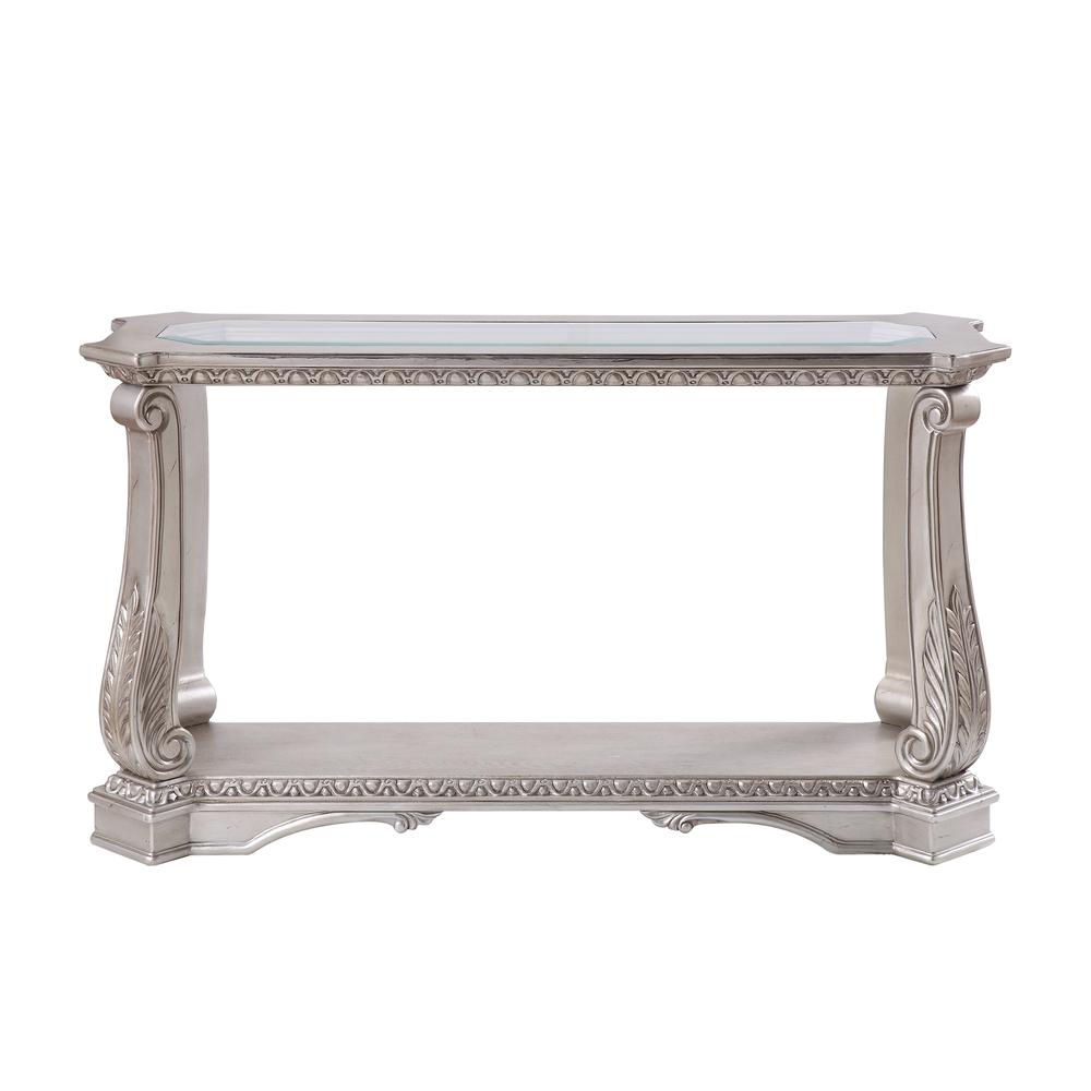 Sofa Table, Antique Silver & Clear Glass 86933. Picture 2