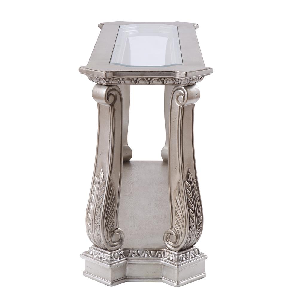 Sofa Table, Antique Silver & Clear Glass 86933. Picture 3