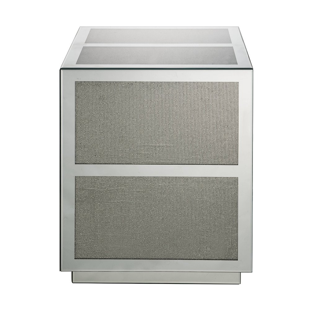 Noralie End Table Mirrored, Faux Diamonds. Picture 3